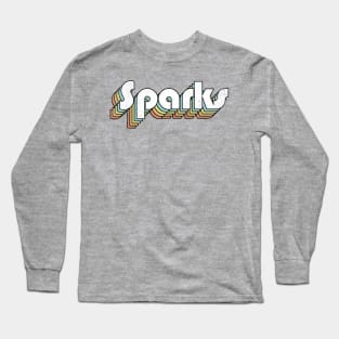 Sparks - Retro Letters Typography Style Long Sleeve T-Shirt